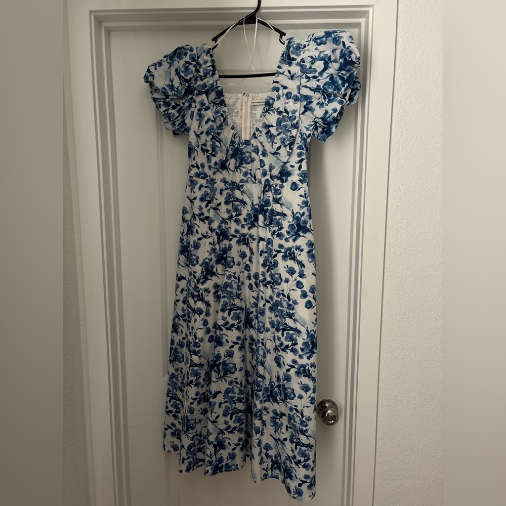 Abercrombie & Fitch White Dress with Blue Floral Print